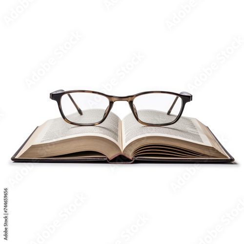 Reading Glasses on Open Book A Moment of Reflection