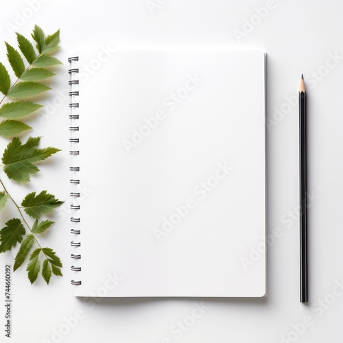 Fresh Start Inspiring Blank Notebook on White Background