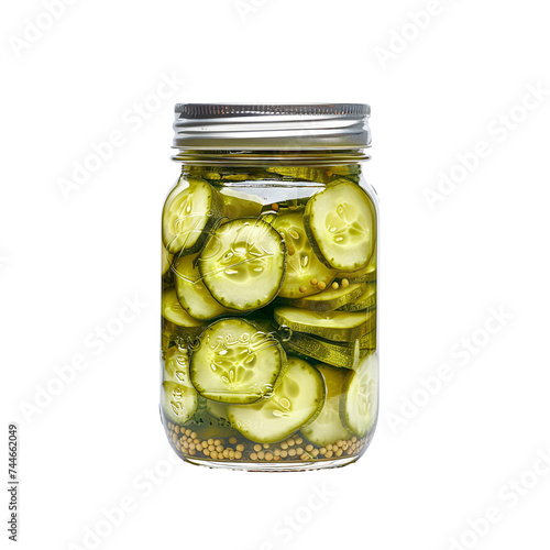 A jar of Pickled Cucumbers isolated on transparent background generated by ai