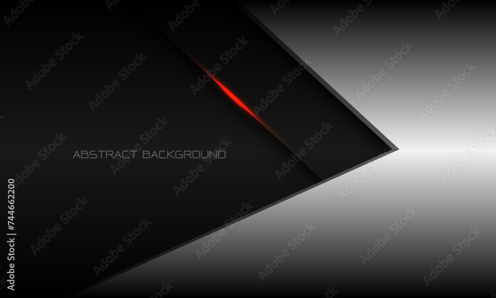 Abstract silver black metallic shadow red light arrow direction geometric luxury design modern futuristic technology background vector Abstract silver black metallic shadow red light arrow direction geometric luxury design modern futuristic technology background vector