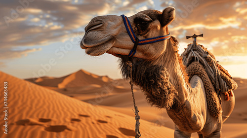 Tranquil Desert Scene with Camel 