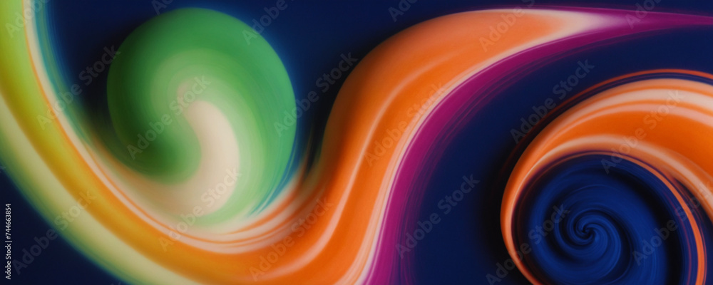 Mesmerizing blend of colorful swirls and light, reminiscent of a digital rainbow vortex