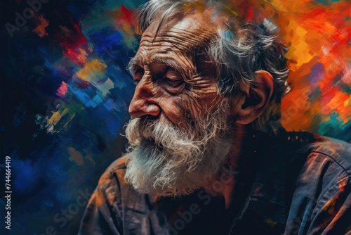Capture timeless wisdom with this expressive picture of an elderly man