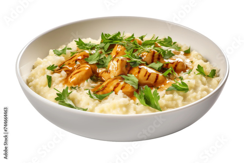 Broth-Infused Risotto Pleasure Isolated on Transparent Background, PNG format