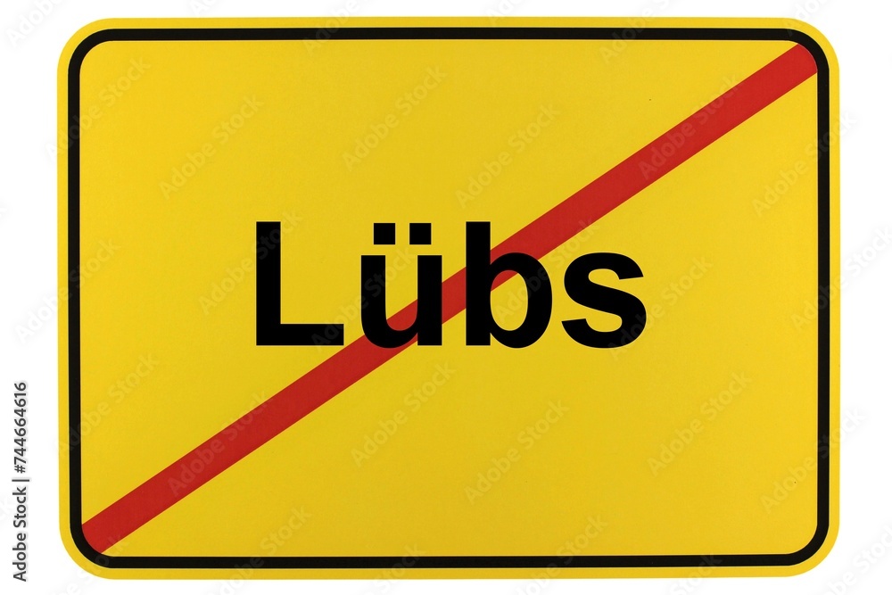Illustration eines Ortsschildes der Gemeinde Lübs in Mecklenburg-Vorpommern Illustration eines Ortsschildes der Gemeinde Lübs in Mecklenburg-Vorpommern