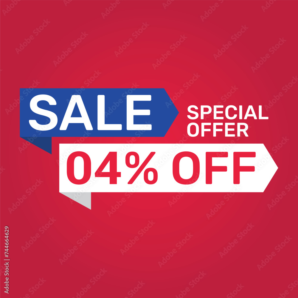 Special offer 4 Percent sale. Banner template design Vector illustration.