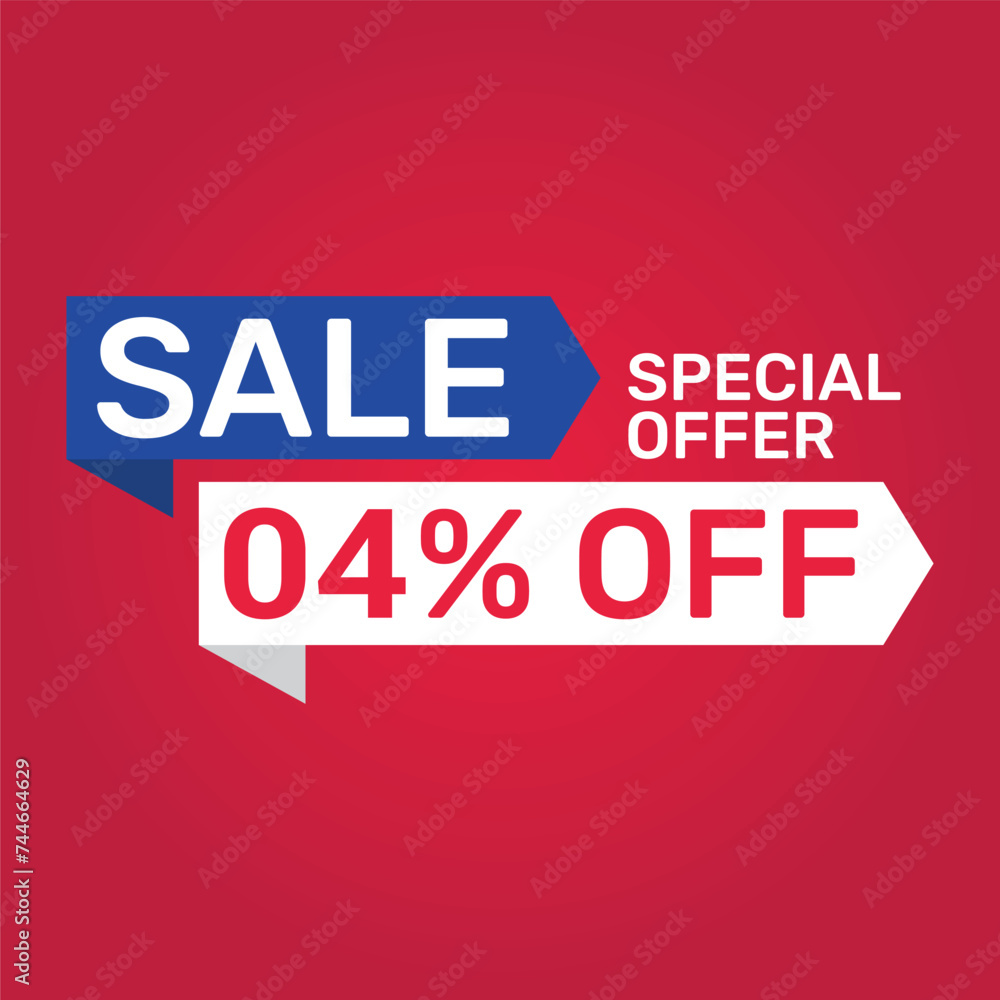 Special offer 4 Percent sale. Banner template design Vector illustration. Special offer 4 Percent sale. Banner template design Vector illustration.