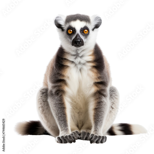 Beautiful Lemur isolated on white background