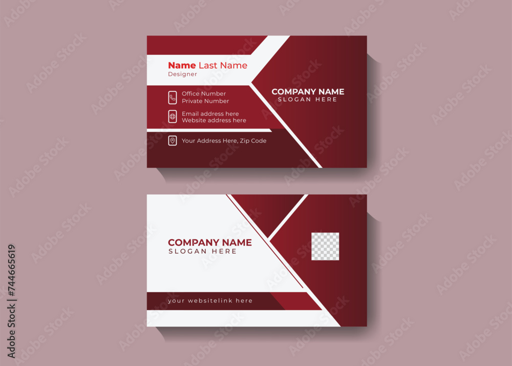Double-sided business card template design Double-sided business card template design