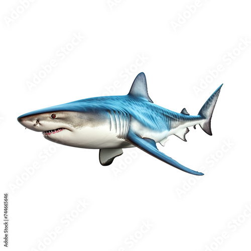Shark in motion isolated on transparent or white background