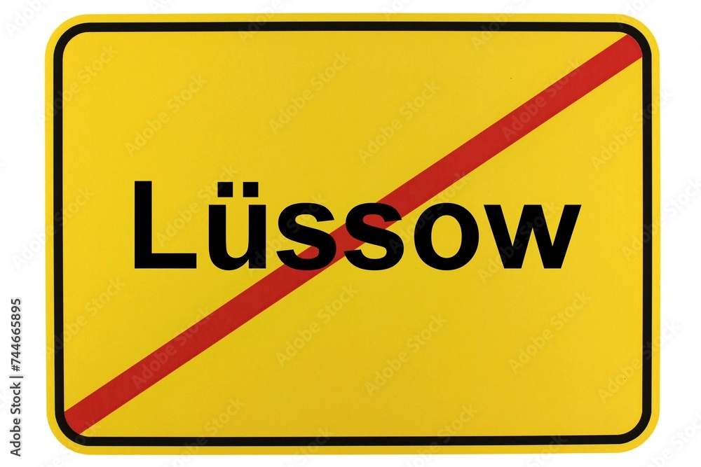 Illustration eines Ortsschildes der Gemeinde Lüssow in Mecklenburg-Vorpommern Illustration eines Ortsschildes der Gemeinde Lüssow in Mecklenburg-Vorpommern