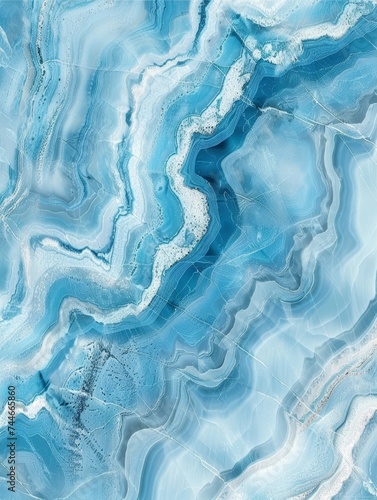 This image captures the soothing essence of cerulean marble, with wave-like patterns creating a serene visual rhythm across the stone's surface.