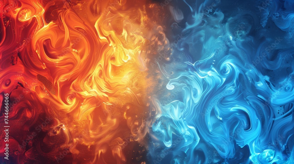 Abstract background of fire and ice.