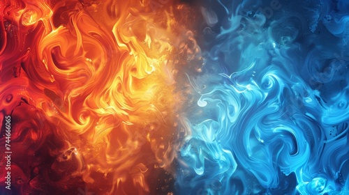 Abstract background of fire and ice.
