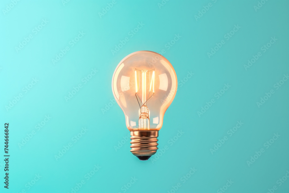 Capture brilliance with this high-resolution photo of a light bulb set against a vibrant blue background Capture brilliance with this high-resolution photo of a light bulb set against a vibrant blue background