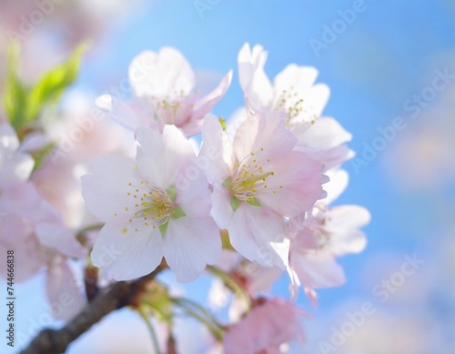 満開の桜 華麗に舞い散る桜の花びら