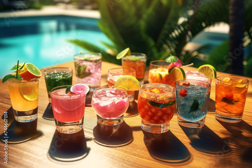 Savor the essence of summer with this vibrant array of poolside cocktails © DP