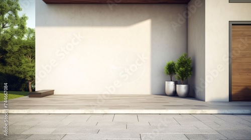 Villa wall falling light creating. A ray with space for your own content.