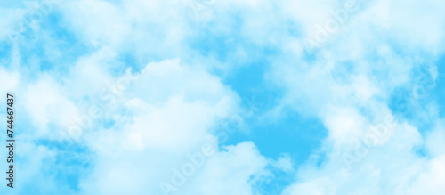 Blue sky with cloud .Beautiful blue sky with white clouds .bright cloud cover in the sun calm clear winter air background .gradient light white background.	