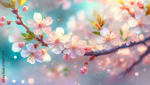 満開の桜  華麗に舞い散る桜の花びら © toe