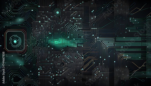 Abstract Visualization of Geometric Lines Motherboard Circuit Board Background Wallpaper