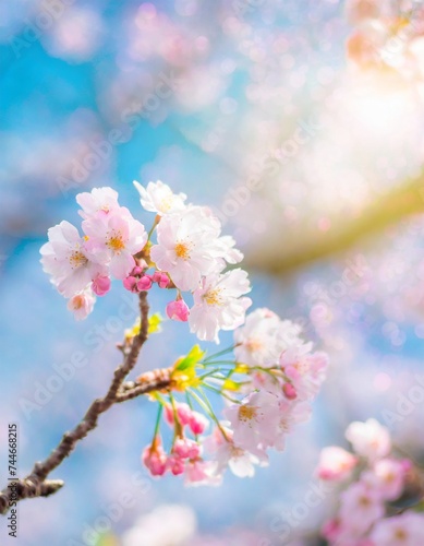 満開の桜 華麗に舞い散る桜の花びら