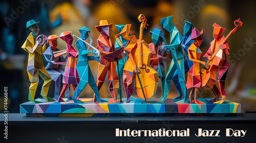 International Jazz Day Poster, Origami Style