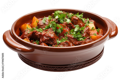 Meat Stew Paprika Delight Isolated on Transparent Background, PNG format