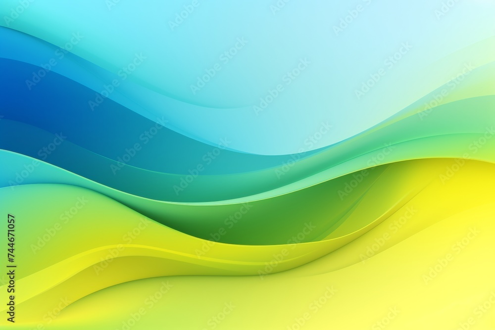 Yellow to Green to Blue abstract fluid gradient design, curved wave in motion background for banner, wallpaper, poster, template, flier and cover Yellow to Green to Blue abstract fluid gradient design, curved wave in motion background for banner, wallpaper, poster, template, flier and cover