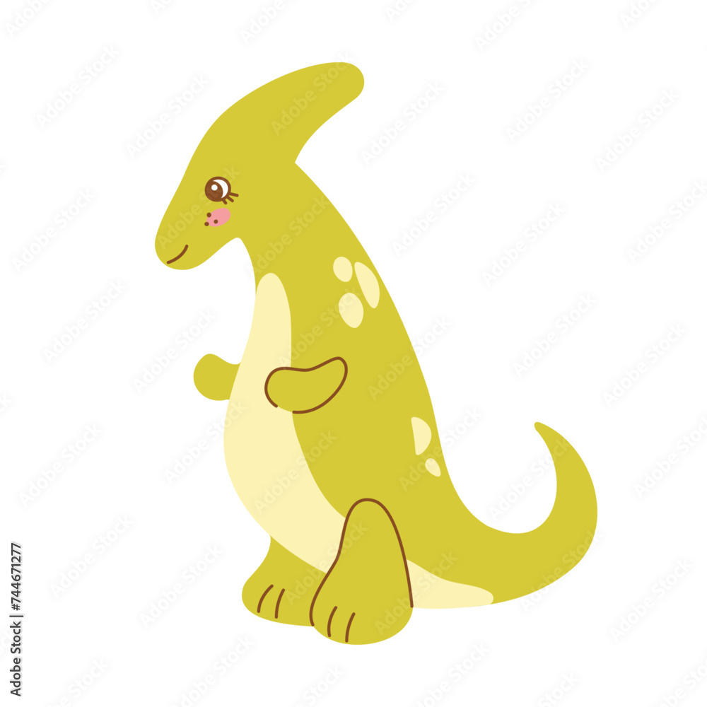 Obraz premium Cute colored dinosaur doodle. Vector illustration isolated 