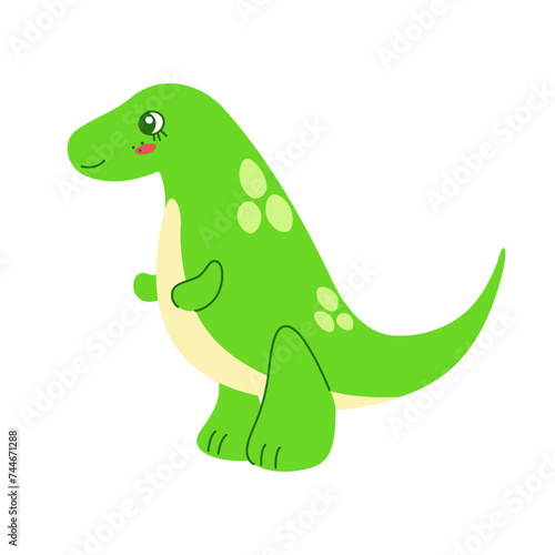 Cute colored dinosaur T Rex doodle. Vector illustration isolated