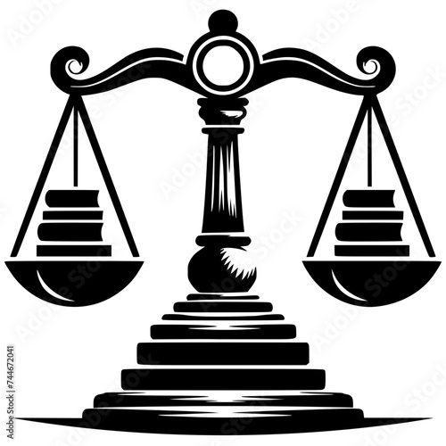 Silhouette of constitutional scales photo