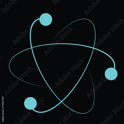 Molecule flat line icon. The structure of the substance isolated on white background. Outline sign for mobile concept and web design, store.