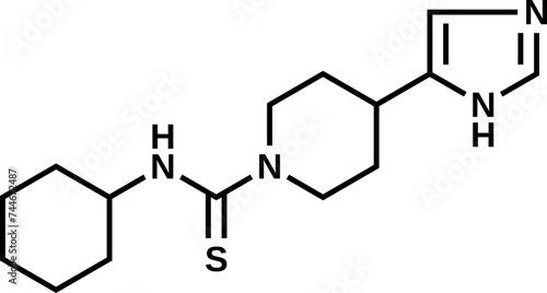 Thioperamide structural formula, potent HRH4, vector illustration