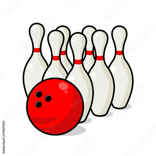 bowling ball and pins