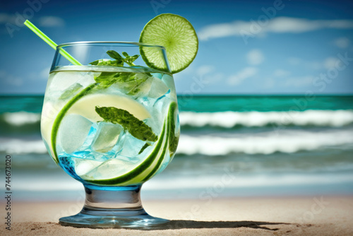 Refresh in style with a tropical mojito on the beach