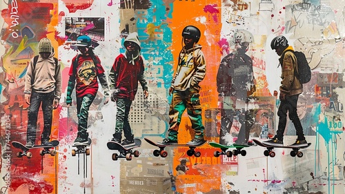 Skater Fashion and Urban Aesthetics Collage