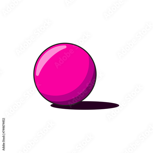 pink sphere. Pink ball vector with shadow.