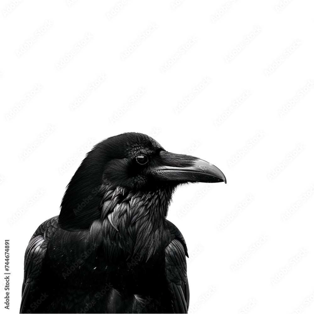 raven isolated on a white background. With clipping path. raven isolated on a white background. With clipping path.