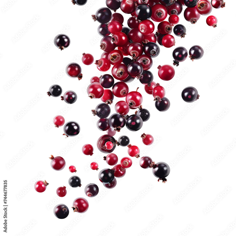 falling berries Isolated on a white background. With clipping path. falling berries Isolated on a white background. With clipping path.