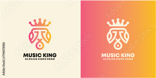 King Music Logo Template Design Vector.