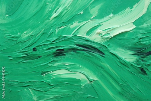 Abstract green oil paint brushstrokes texture pattern contemporary painting wallpaper background