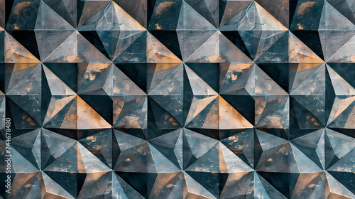 Abstract Geometric Triangle Pattern in Cool Tones