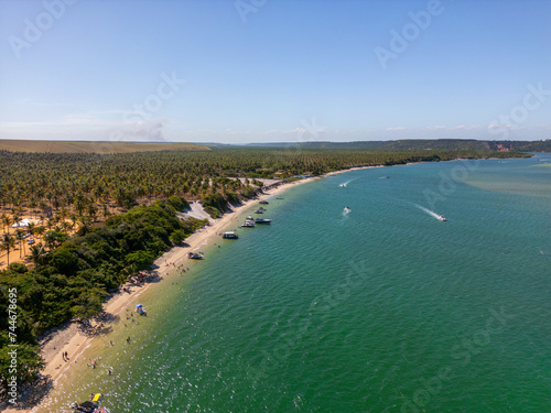 Aerial photo of Praia Do Gunga in Alagoas Northeast of Brazil
