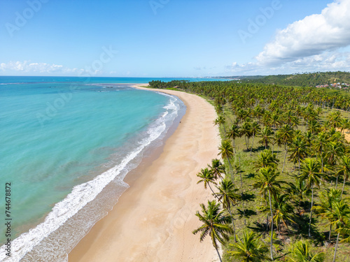 Aerial photo of Praia De Ipioca in Alagoas Northeast Brazil