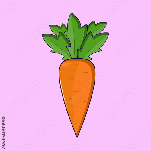 free vector illustration of carrot vegetable organic food premium vector icon design 
