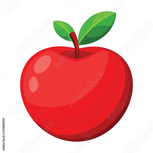 Apple flat vector illustration on white background