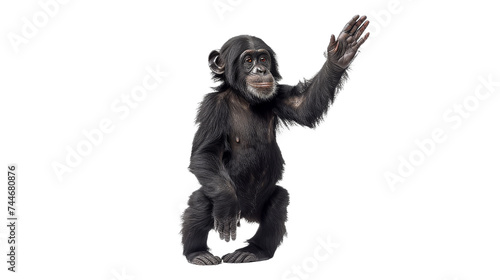Chimpanzee Standing on Hind Legs