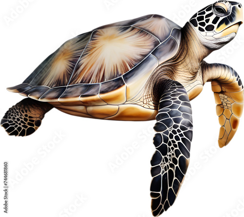 Sea Turtle, a Watercolor painting of a sea turtle.