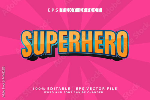 superhero text effect editable template
